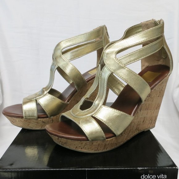 Dolce Vita for Target Gold Cork Wedges - Picture 3 of 7